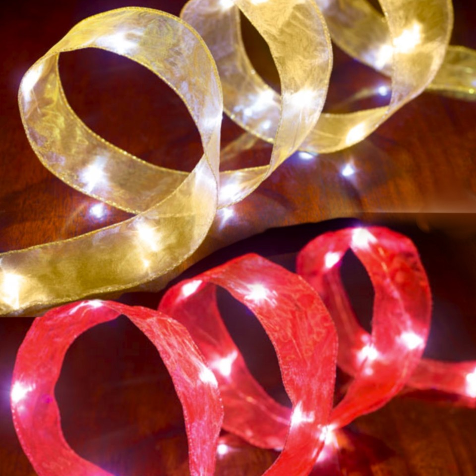  2M LED Ribbons in Red or Gold - 3 Pack