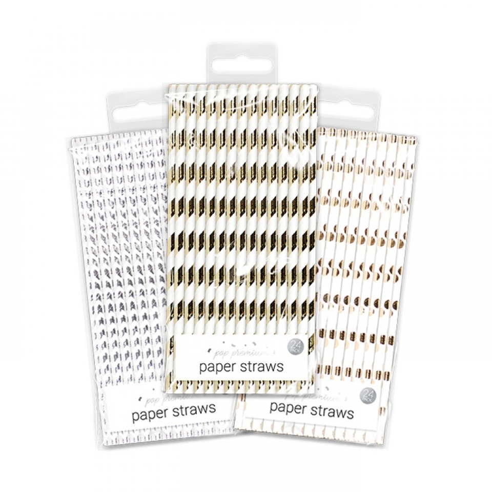  Metallic Paper Straws (24 pack)