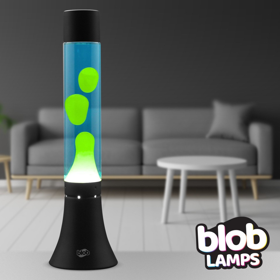  MODERN Blob Lamps Lava Lamp - Black Base - Green/Blue