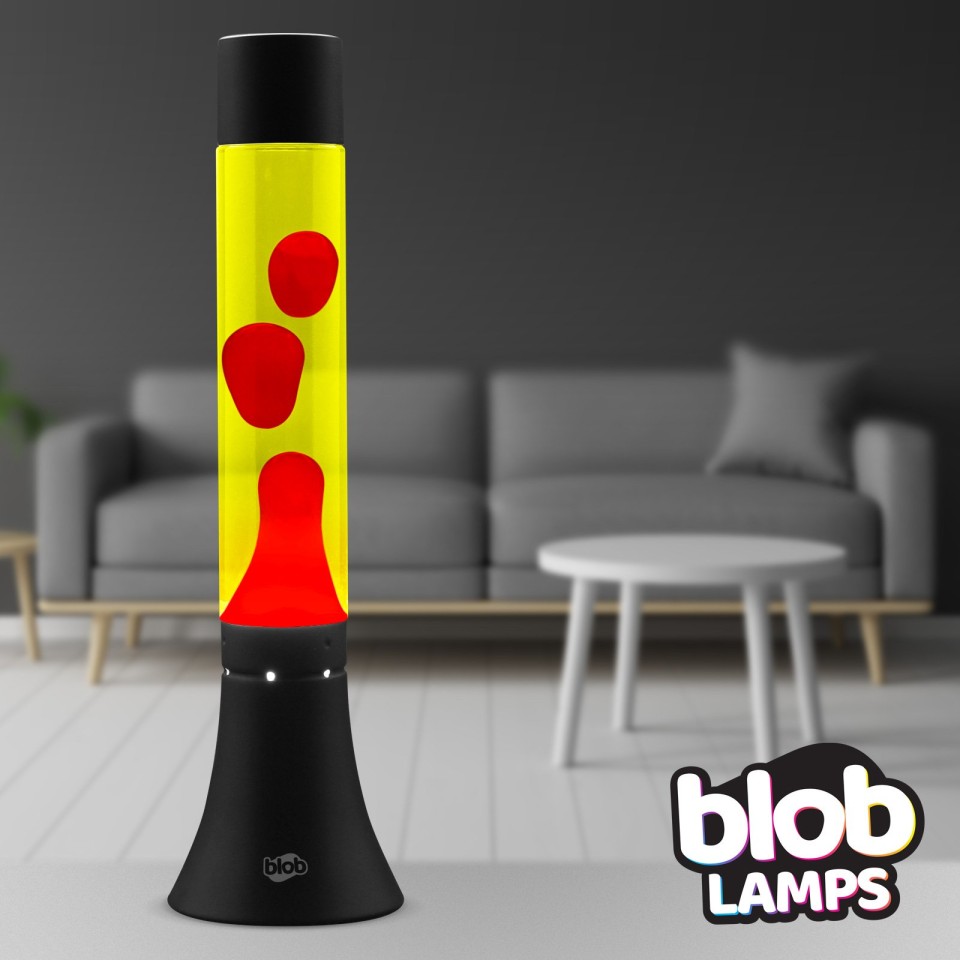  MODERN Blob Lamps Lava Lamp  - Black Base - Red/Yellow