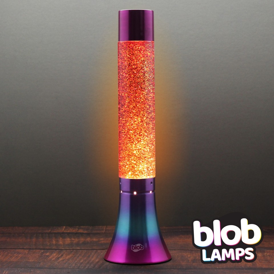  MODERN Blob Lamp  -  14.5" Rainbow Glitter Lamp