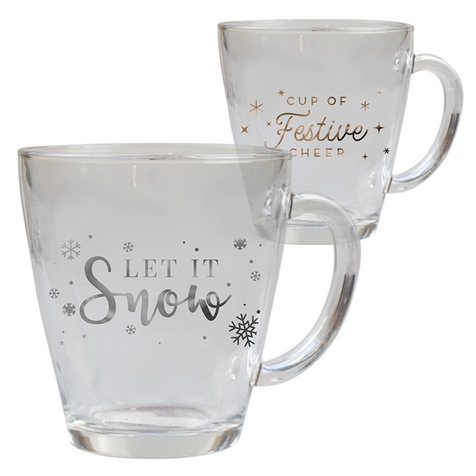 One of each design included Christmas Mulled Wine Glass Mugs - 2 Pack