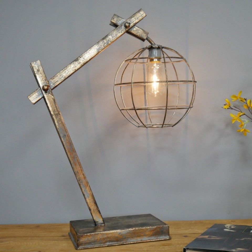 Battery Operated Industrial Poise Lamp, Battery Led Table Lamps Uk