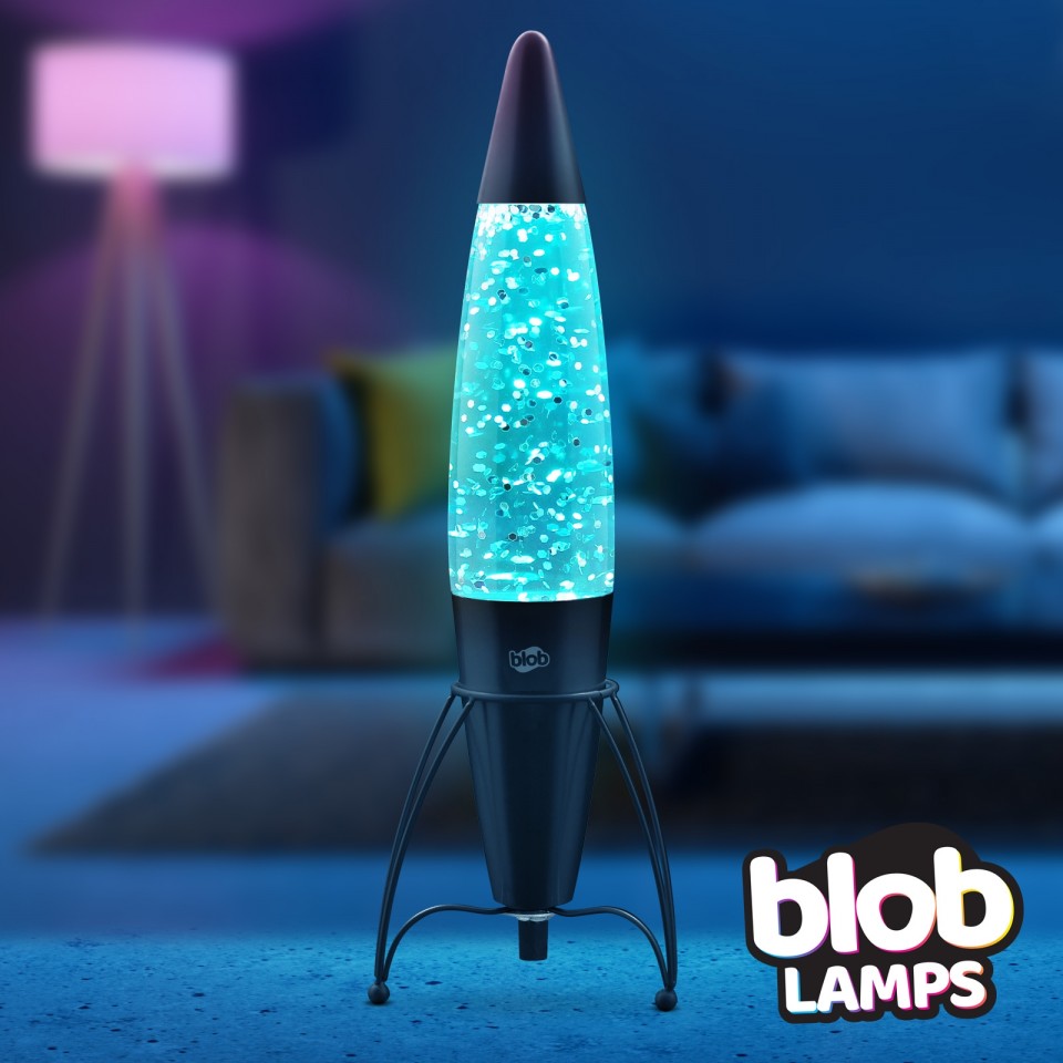  Blob Lamp 17" ROCKET Matt Black Glitter Lamp 