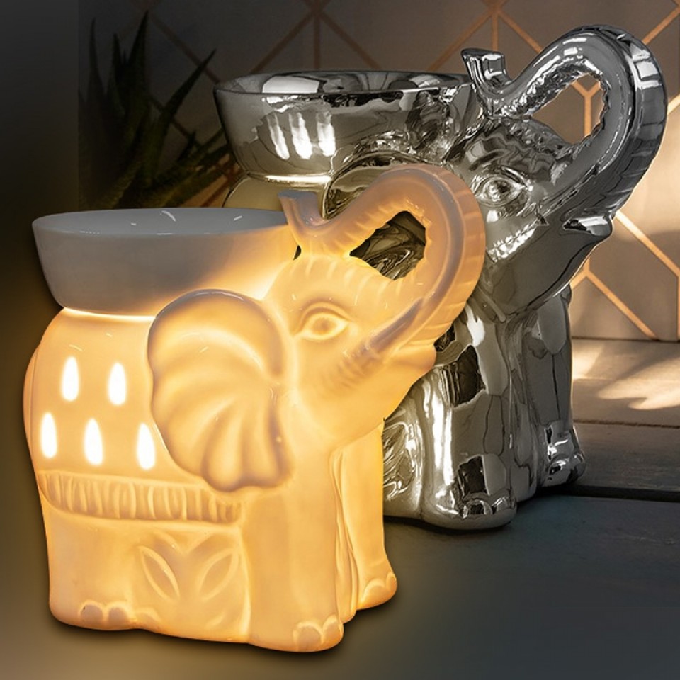  Ceramic Elephant Aroma Lamps - Mains Powered