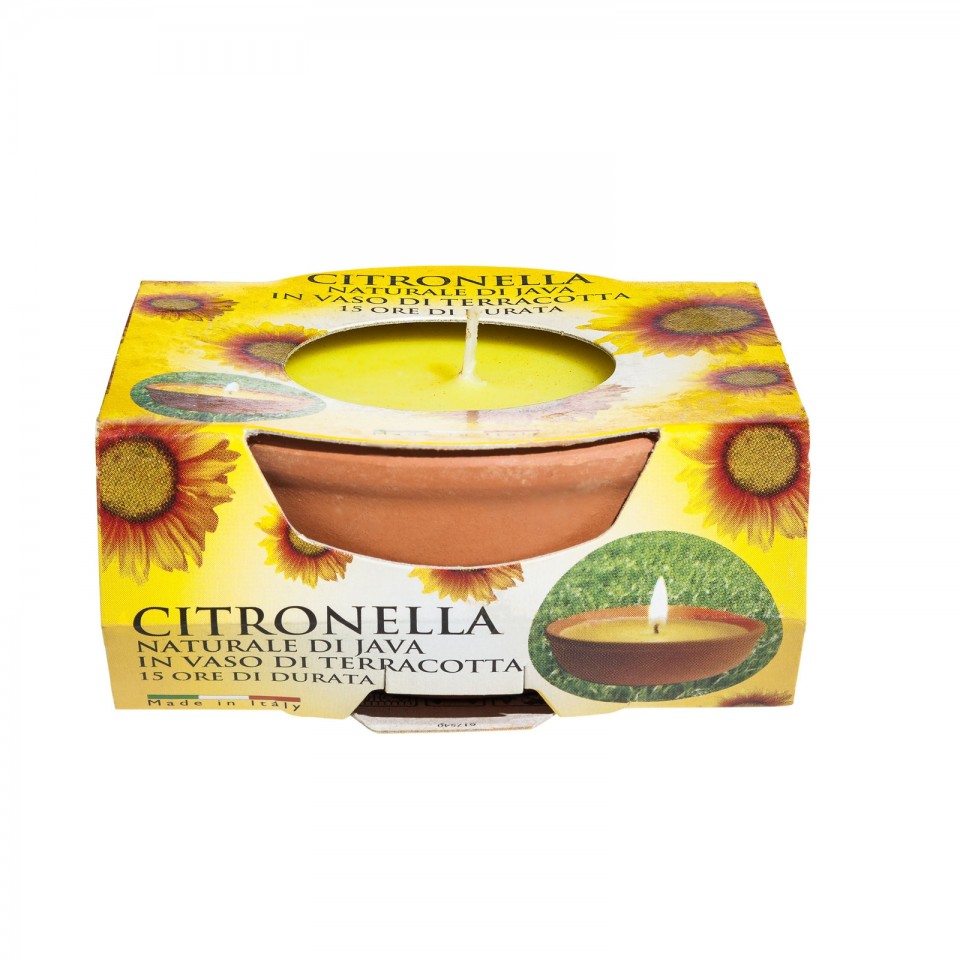  Small 15 Hour Citronella Terracotta Candle Pot