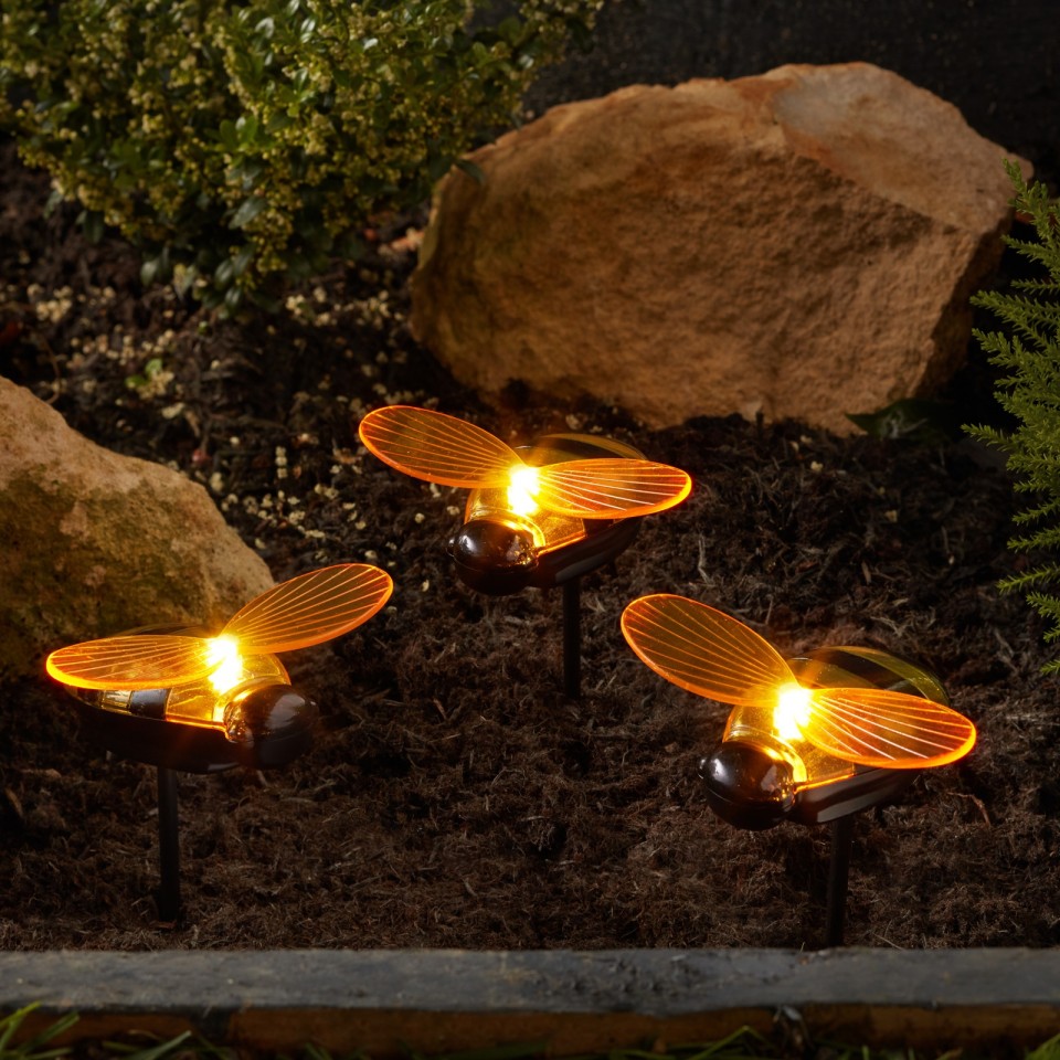  Solar Bee Stake Lights (3 pack)