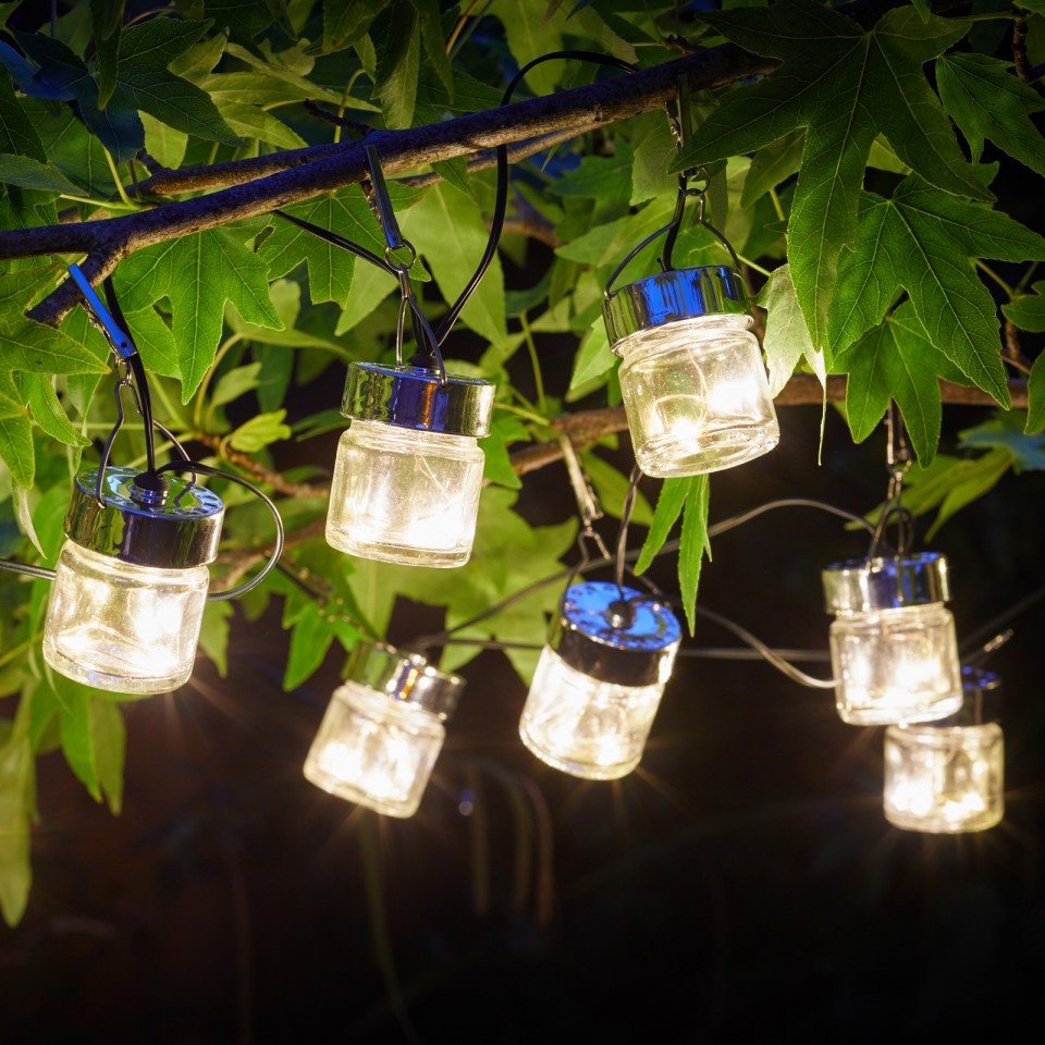  Solar Firefly Jar String Lights