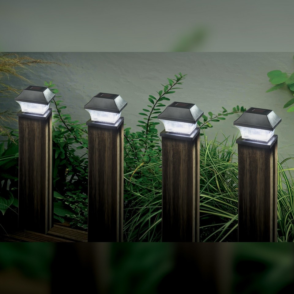 Posts not included Solar Post Lights 4PK by Smart Solar