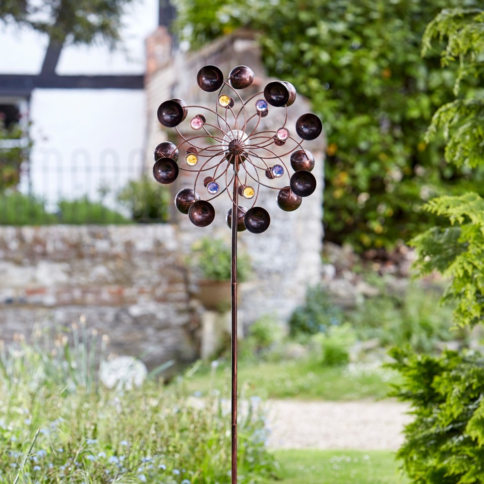 Fairy Wind Spinner Outdoor Hanging 3D Wind Chimes Stainless Steel Kinetic Yard Ornaments Metal Spinning Garden Decorations Tree Spinners for Gifts Home Indoor Decor 
