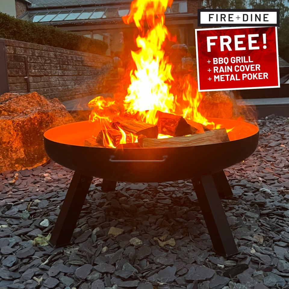  St Louis Fire Pit & BBQ Grill With Rain Cover by Fire & Dine 