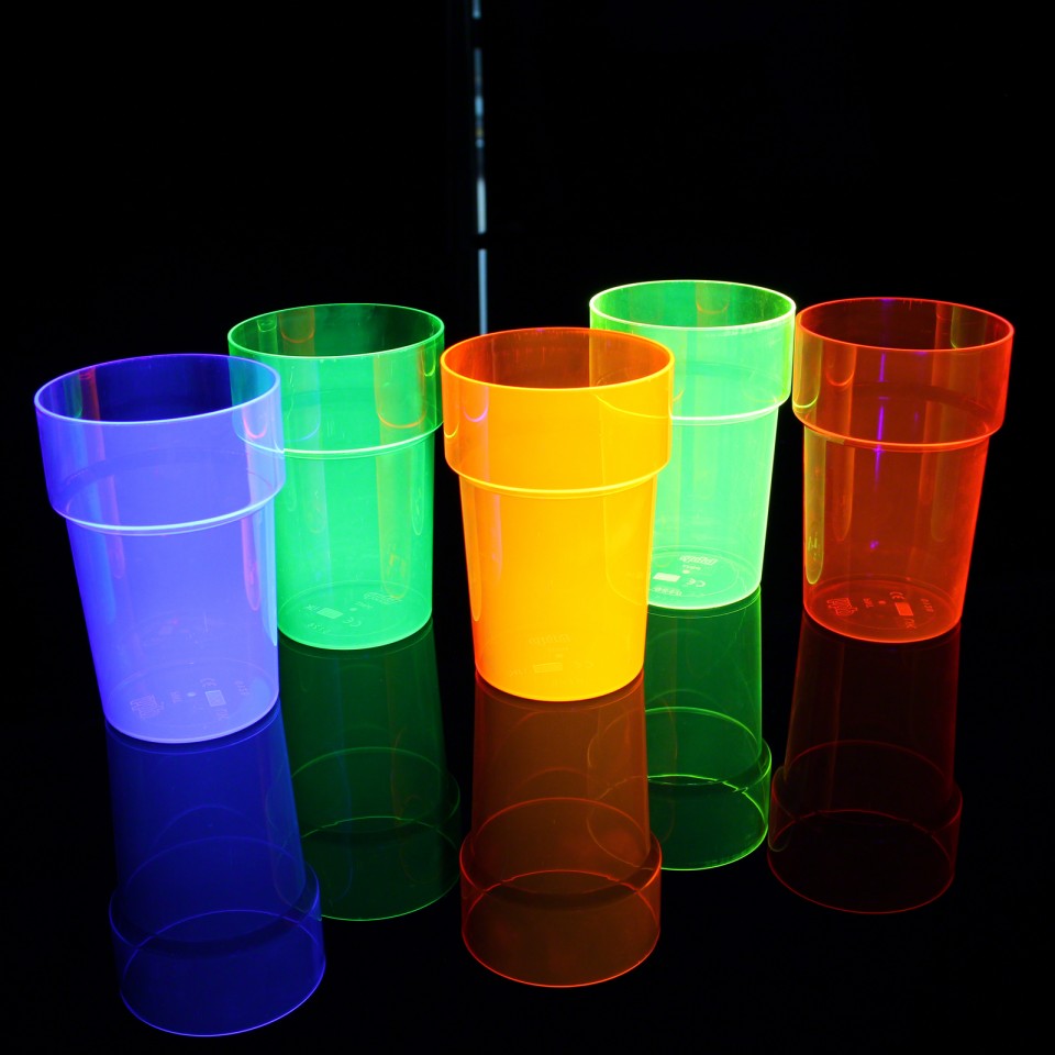 DirectGlow 2oz Neon UV Blacklight Reactive Glow Party Shot Glasses 100-Count, Pink 