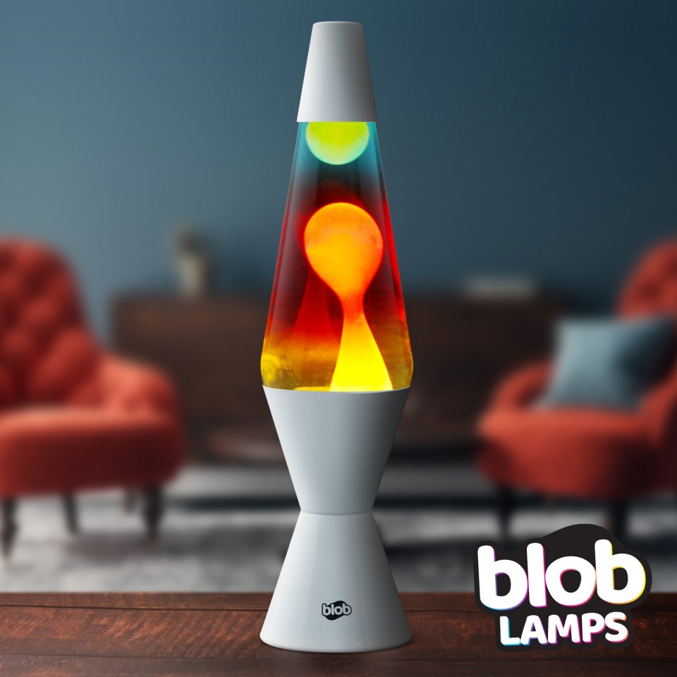  VINTAGE Blob Lamp  - Matt White 'Sunset' Lava Lamp 14.5" 