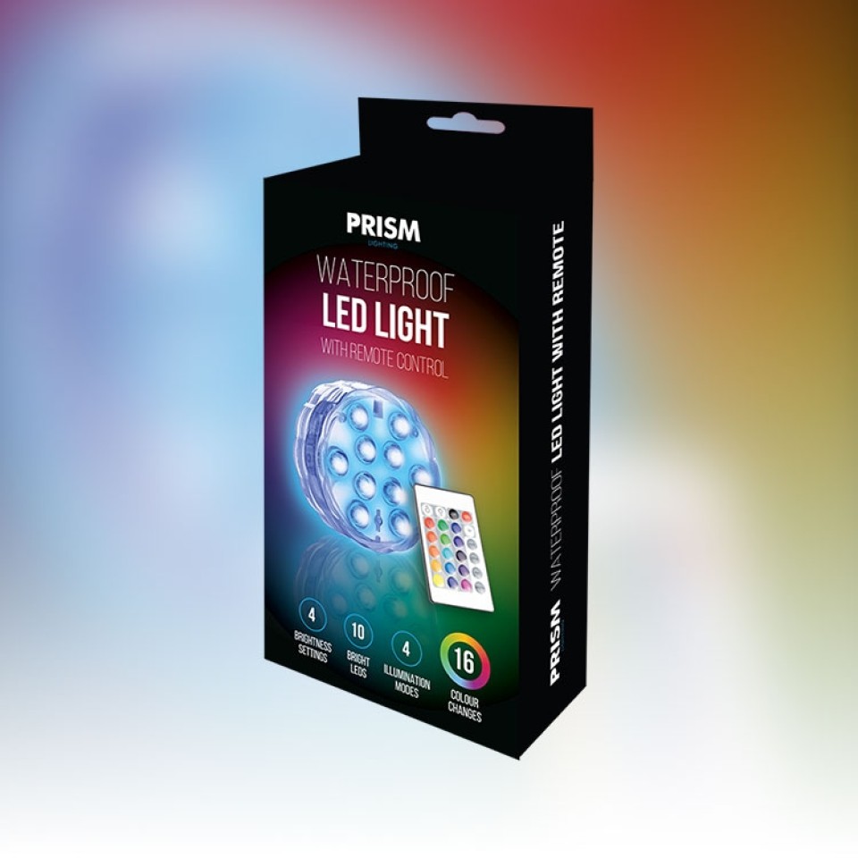  Prism Waterproof LED Light with Remote Control