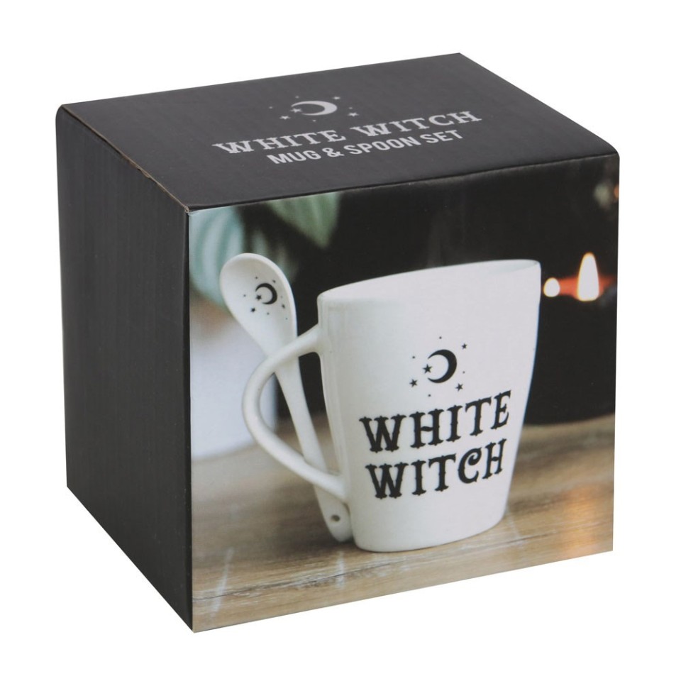  White Witch Mug & Spoon Set