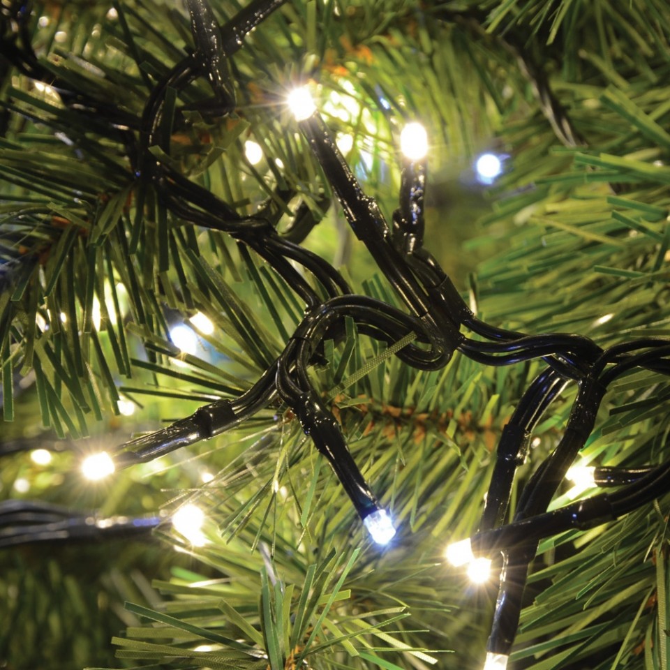 Warm White LEDs Cluster String Fairy Timer Lights Christmas Decoration 