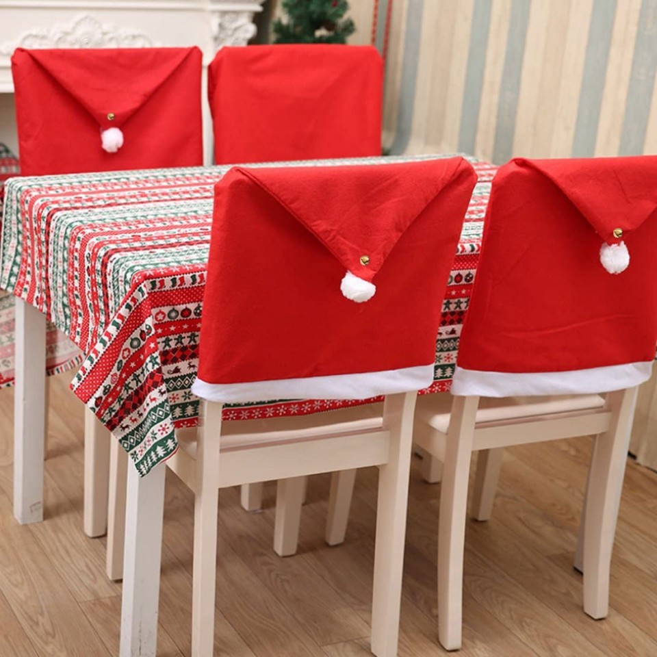 Santa Hat Dining Chair Covers