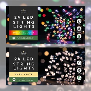 24 Led Battery Operated Lights with Timer