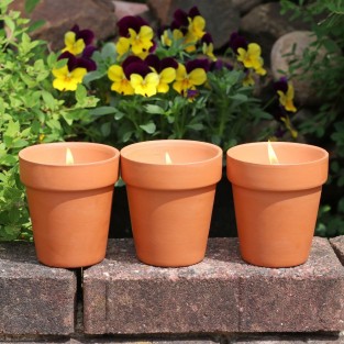 3 x Fragranced Flower Pot Candles