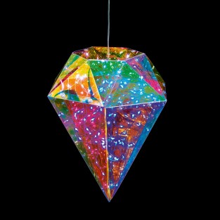 Iridescent Dreamlights Hanging Diamond 30cm