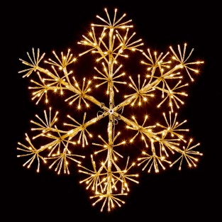 60cm Gold Starburst Snowflake Decoration