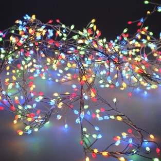 200 Multi Colour LED Berry Lights 7 Flashing Effects Static Christmas Tree Fairy 