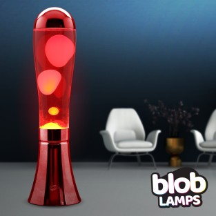 BIG BLOB Blob Lamps Lava Lamp - Metallic Red Base - White/Red