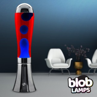 BIG BLOB Blob Lamps Lava Lamp - Silver Base - Blue/Red