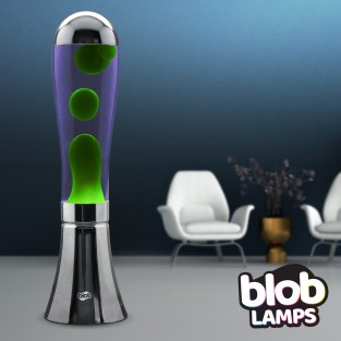 BIG BLOB Blob Lamps Lava Lamp  - Silver Base - Green/Purple