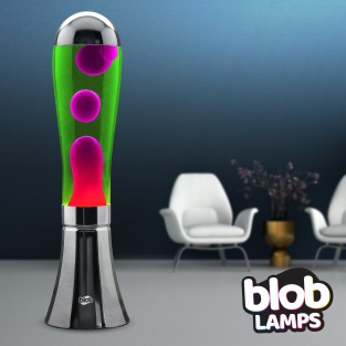 BIG BLOB Blob Lamps Lava Lamp - Silver Base - Pink/Green