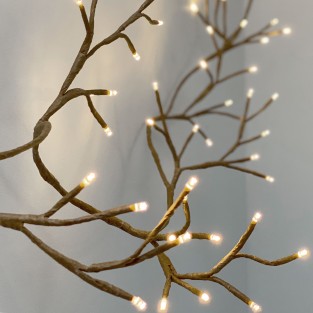 Brown Climbing Ivy Twig Lights - Solar, Battery, or Mains.