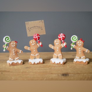 Gingerbread Men Name Place Card Holders - 4 Pack