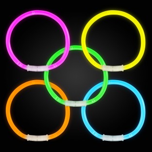 Mixed colour glow bracelets