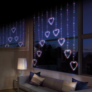 303 Rainbow LED Heart Curtain Light 1.2M x 1.2M