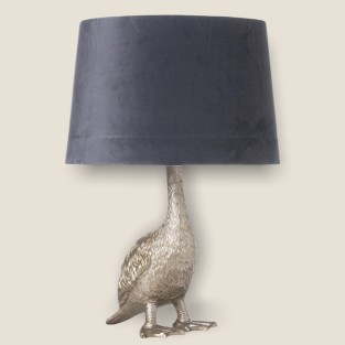 Gary the Goose Silver Table Lamp with Grey Shade