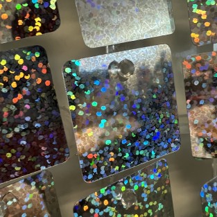 Close up of individual sequins