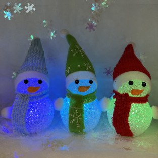 LED Colour Changing Snowmen - 3 Pack