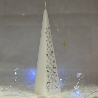 White Pyramid Advent Candle - 20cm