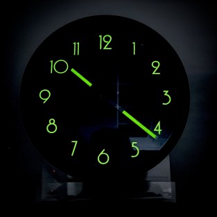 Glow in the Dark Wall Clock in Black - 25cm