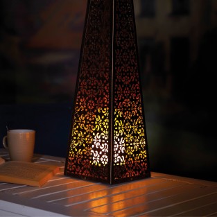 Battery Operated Outdoor Moroccan style Pyramid Lamps