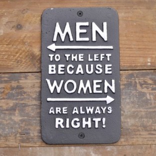 Men To The Left Sign