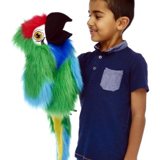 Military Macaw Hand Puppet with Squeaker
