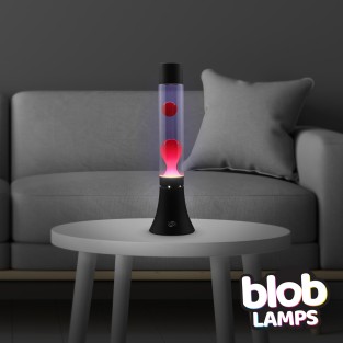MODERN Blob Lamp - Black Lava Lamp 14.5" - Red/Purple