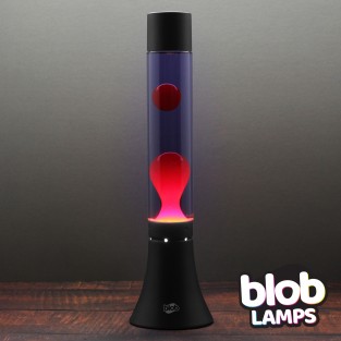 MODERN Blob Lamp - Black Lava Lamp 14.5" - Red/Purple