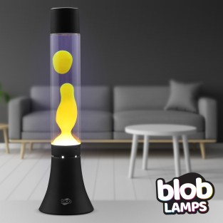 MODERN Blob Lamp - Black Lava Lamp - Yellow/Purple