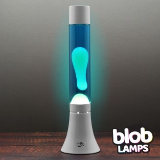 MODERN Blob Lamp  White 14.5" - White/Blue