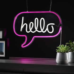 Neon Light USB Sign - Hello