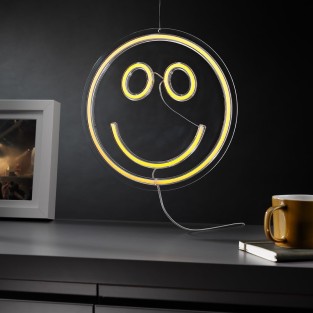 USB Smiley Face Yellow Neon Light Wall Hanging