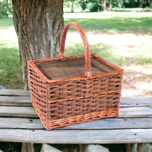 Shopping Tweed Cooler Wicker Picnic Baskets