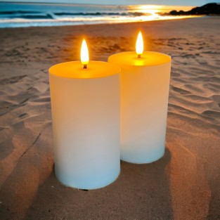 LED Flame Outdoor Candles - 2 Pack with remote control